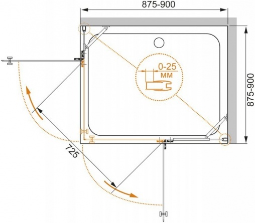 Душевой уголок Cezares Crystal-S-A-2-90-C-Cr фото 6