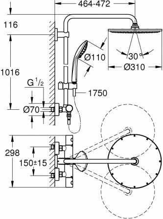 Душевая стойка Grohe Euphoria 26075DA0 фото 2
