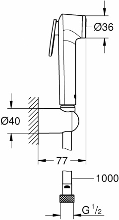 Гигиенический душ Grohe Tempesta-F 26355IL0 100см, белый фото 5