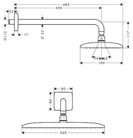 Верхний душ Hansgrohe Raindance E Air фото 2
