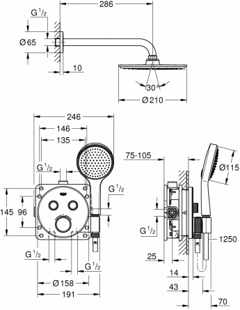 Душевой комплект Grohe Grohtherm SmartControl 34743000 фото 2