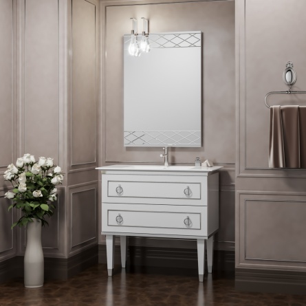 Мебель для ванной Smile Порто 100 белая, хром фото 1
