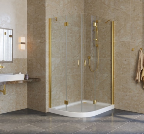 Душевой уголок Vegas Glass AFS-F Lux 120*90 09 01 R профиль золото, стекло прозрачное фото 2