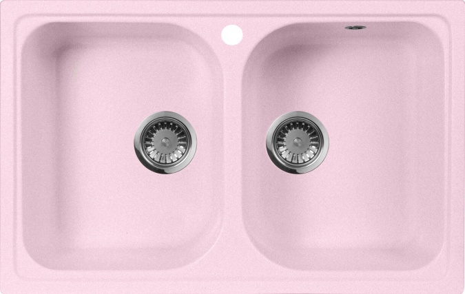 Мойка кухонная AquaGranitEx M-15 светло-розовая фото 1