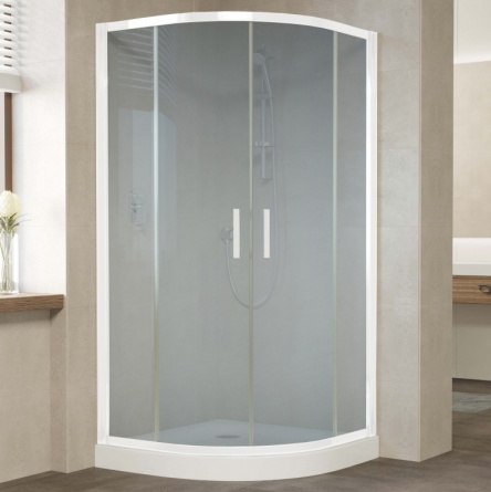 Душевой уголок Vegas Glass ZS 110 01 10 профиль белый, стекло сатин фото 1