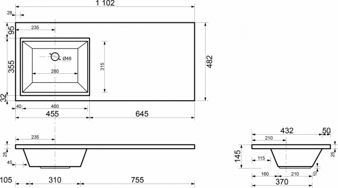 Мебель для ванной Эстет Dallas Luxe 110 напольная, 2 ящика, L фото 8