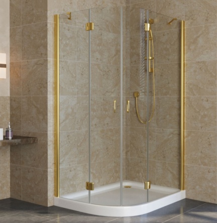 Душевой уголок Vegas Glass AFS-F Lux 120*80 09 01 R профиль золото, стекло прозрачное фото 1