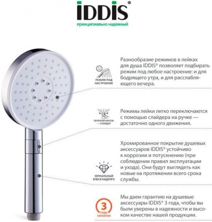 Душевая лейка Iddis Swipe SWI3F00i18 фото 6