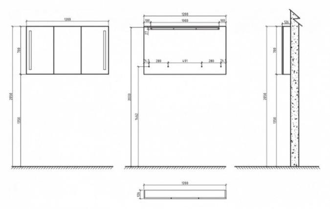 Зеркало-шкаф BelBagno SPC-3A-DL-BL-1200 фото 7