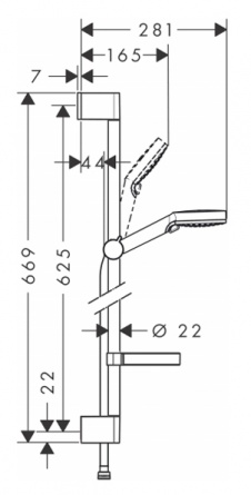 Душевой гарнитур Hansgrohe Crometta Vario 650 26553400 с мыльницей фото 3