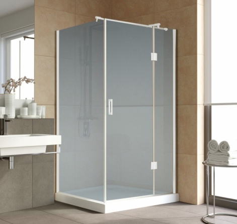 Душевой уголок Vegas Glass AFP-Fis Lux 120*90 01 10 R профиль белый, стекло сатин фото 2