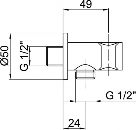 Шланговое подключение Webert Comfort AC0478015 с держателем для душа, хром фото 2