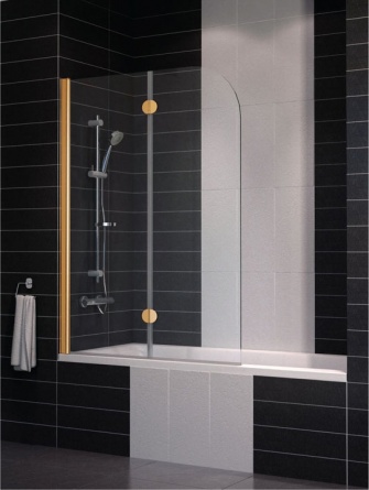 Шторка на ванну Vegas Glass E2V 0120 05 01 L профиль бронза, стекло прозрачное фото 1