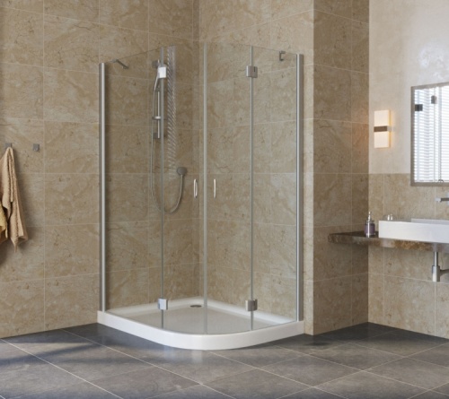 Душевой уголок Vegas Glass AFS-F Lux 120*110 07 01 L профиль матовый хром, стекло прозрачное фото 2