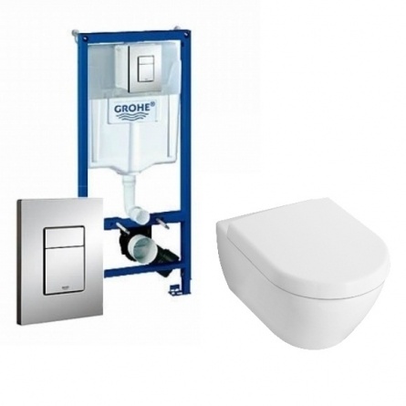 Комплект инсталляция Grohe Rapid SL + унитаз Villeroy & Boch Subway 2.0 + крышка 