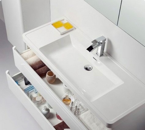 Тумба для комплекта BelBagno Ancona-N 90 bianco lucido подвесная фото 3