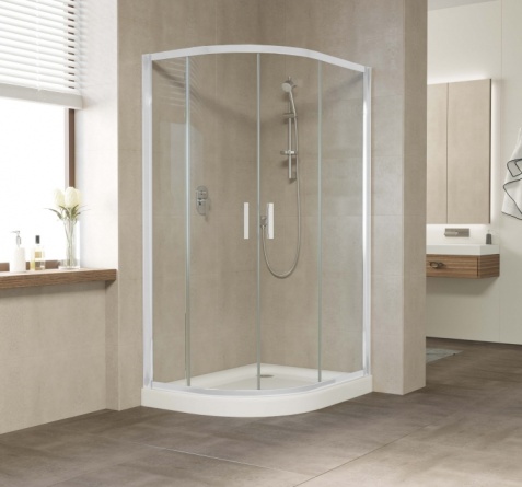 Душевой уголок Vegas Glass ZS-F 110*100 01 01 профиль белый, стекло прозрачное фото 2