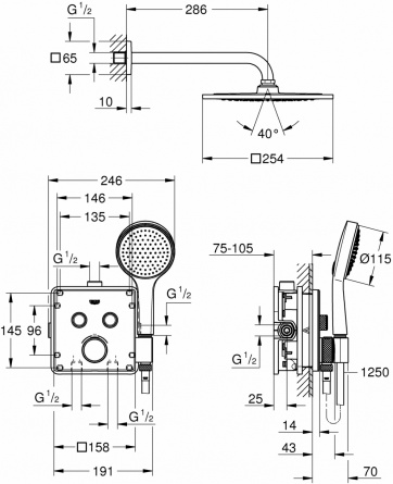Душевой комплект Grohe Grohtherm SmartControl 34742000 фото 2