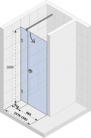 Душевая дверь в нишу Riho Scandic Mistral M102 160 см, R фото 3
