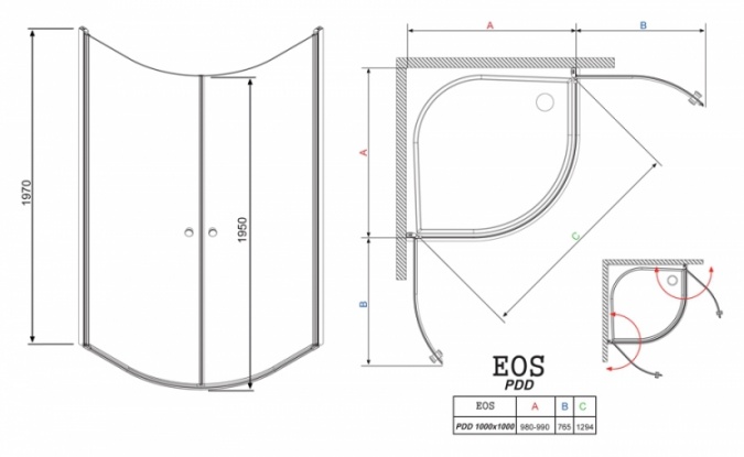 Душевой уголок Radaway EOS PDD 100 интимато фото 3