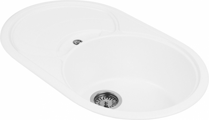 Мойка кухонная AquaGranitEx M-18s белая фото 2