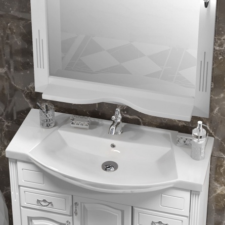 Мебель для ванной Opadiris Риспекто 95 белая матовая фото 3