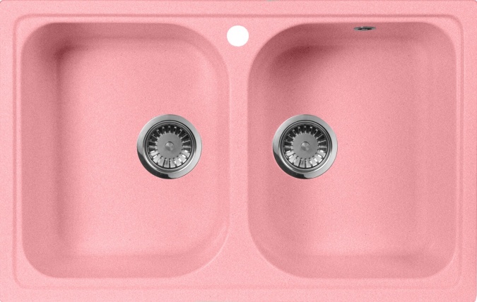 Мойка кухонная AquaGranitEx M-15 розовая фото 1