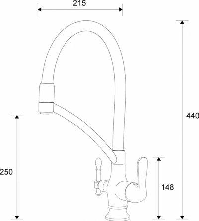 Смеситель Zorg Sanitary ZR 346-6 YF для кухонной мойки фото 2