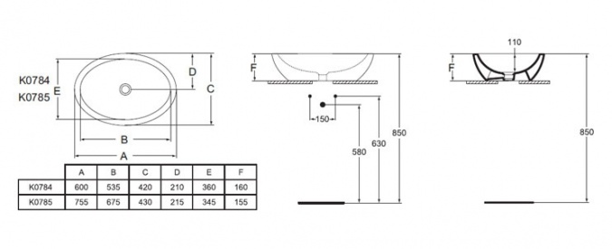 Раковина Ideal Standard Strada   (75 см) фото 5