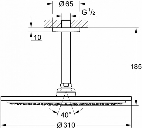 Верхний душ Grohe Rainshower Rainshower 26067DA0 фото 2