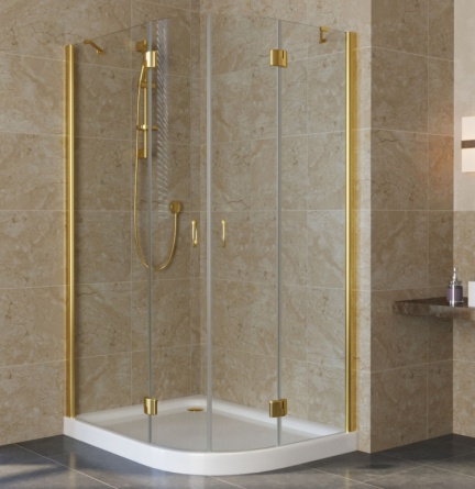 Душевой уголок Vegas Glass AFS-F Lux 120*90 09 01 L профиль золото, стекло прозрачное фото 1