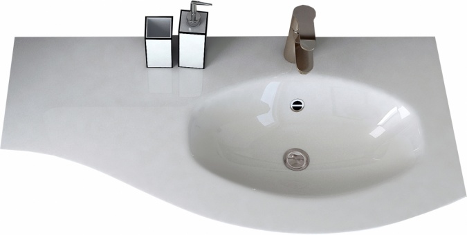 Мебельная раковина Cezares 50154 104х52 R bianco фото 1