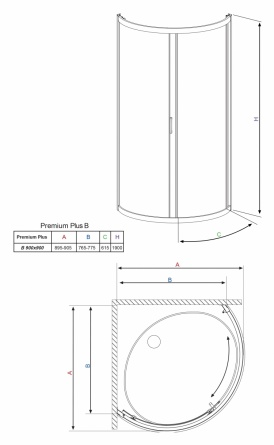 Душевой уголок Radaway Premium Plus B 90x190 стекло фабрик фото 10