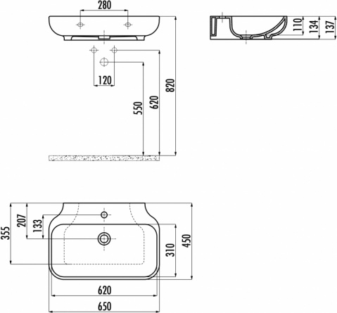 Раковина Creavit Free FE065 фото 3