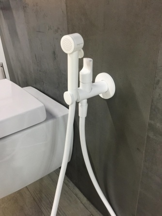 Гигиенический душ Fima Carlo Frattini Collettivita F2310BS со смесителем, белый фото 2