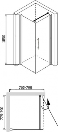 Душевой уголок RGW Passage PA-33 800х800х1850 стекло чистое фото 2