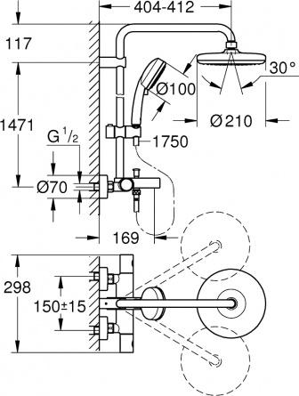 Душевая стойка Grohe Tempesta Cosmopolitan 26223001 фото 3