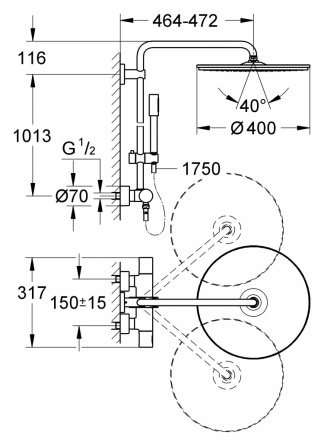Душевая стойка Grohe Rainshower System 400 фото 10