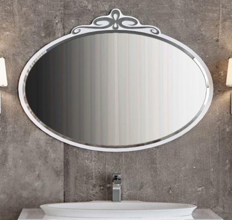 Зеркало La Beaute Charante 100 белое, декор хром фото 1