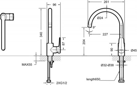 Смеситель Bravat Source F7173218CP-ENG для кухонной мойки фото 2
