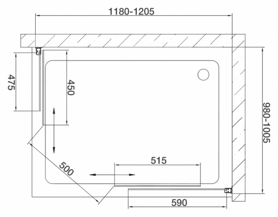 Душевой уголок Vegas Glass ZA-F 0120*100 09 05 стекло бронза, 100x120 фото 5