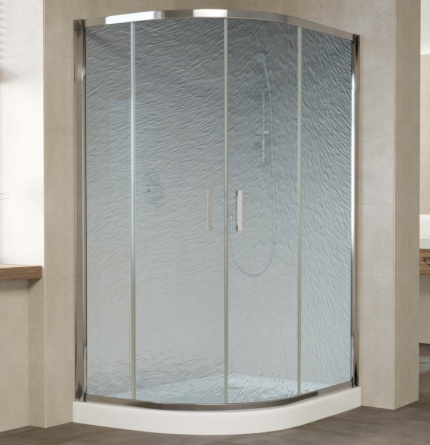 Душевой уголок Vegas Glass ZS-F 120*100 08 02 профиль глянцевый хром, стекло шиншилла фото 1