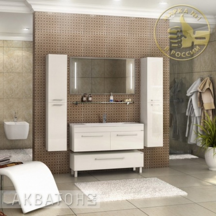 Мебель для ванной Акватон Мадрид 100 белая с 2 ящиками фото 5