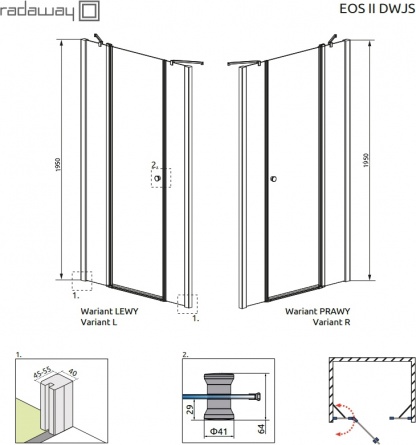 Душевая дверь в нишу Radaway Idea DWJS 140 R фото 8