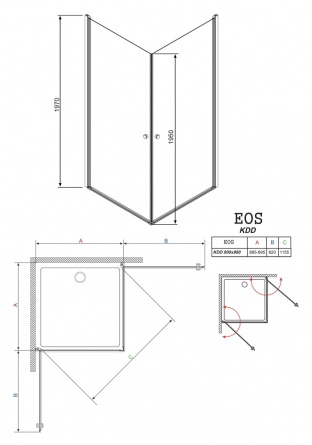 Душевой уголок Radaway EOS KDD 90 интимато фото 4