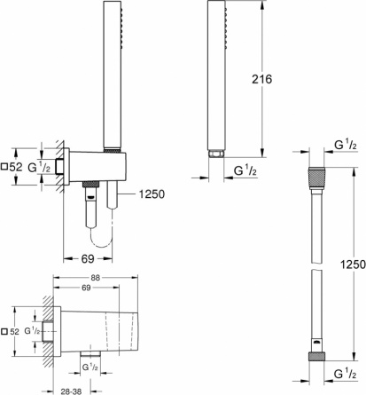 Душевой гарнитур Grohe Euphoria Cube Stick 26405000 фото 5