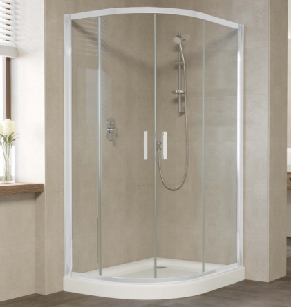 Душевой уголок Vegas Glass ZS-F 110*100 01 01 профиль белый, стекло прозрачное фото 1
