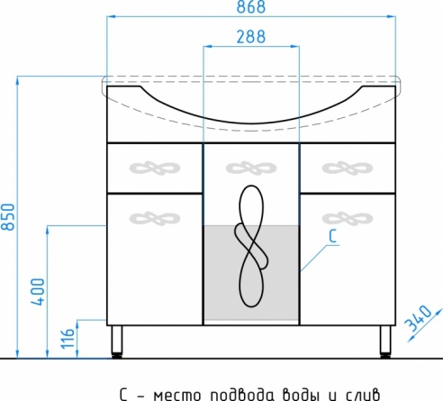 Мебель для ванной Style Line Венеция 90 белая фото 7
