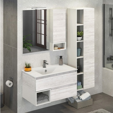 Мебель для ванной Comforty Турин 90 дуб белый фото 2
