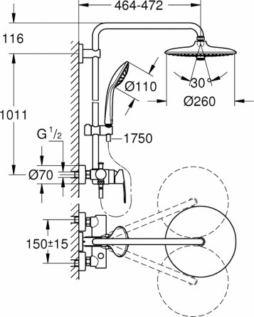 Душевая стойка Grohe Euphoria 27473001 фото 2
